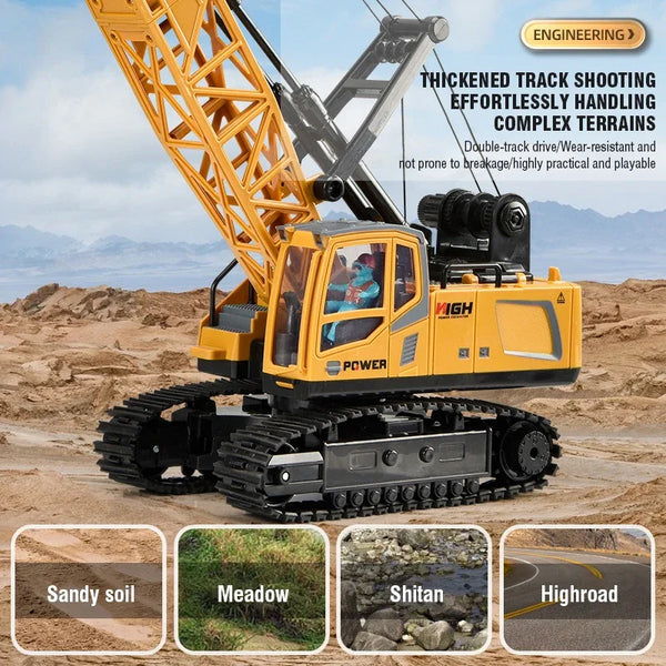 Big Rc Truck Alloy Crane 2.4G Remote Control Truck 9Ch 11Ch 13Ch 15Ch Spray Toy Radio Controlled Engineering Vehicle Excavator