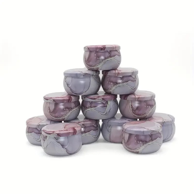 12pcs 4oz Candle Tins With Lids, Round Metal Candle Jars Kit For Loose Candles, Used For DIY Storage, Candle Making Supplies,