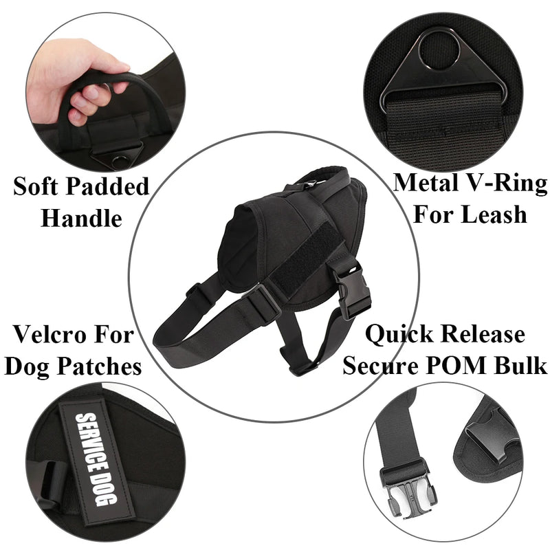 Tactical Dog Vest Training Military Patrol Service Dog Harness Adjustable Nylon Dog Harness with Handle Dog Summer Clothes