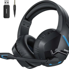 BINNUNE Dual Wireless Gaming Headset with mic for PC PS4 PS5, Bluetooth Gaming Headset  for Laptop Computer, Gaming Headphones