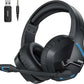BINNUNE Dual Wireless Gaming Headset with mic for PC PS4 PS5, Bluetooth Gaming Headset  for Laptop Computer, Gaming Headphones