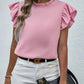 Elegant Ruffles Sleeveless O Neck Loose Blouse Women Summer Casual Solid Shirt Office Lady Chic Simple Luxury Tops Streetwear