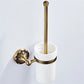 DecorBites™ Brass Bathroom Hardware Set: Shelf, Toilet Brush Holder, Paper & Towel Holder