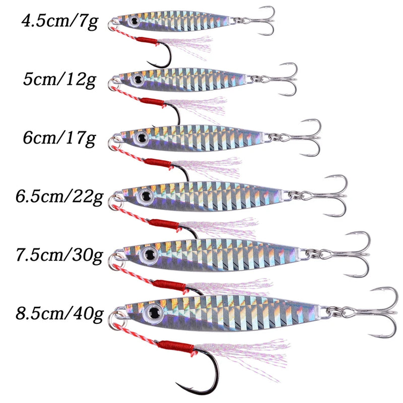 2026 Metal Jig Fishing Lure Weights 7g-40g Trolling Hard Bait Bass Fishing Bait Tackle Trout Jigging Lure Jigs Saltwater Lures
