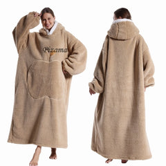Sweatshirt Women Plus Size Clothes Blue Extra Long Winter Warm Tv Blankets Wearable Sherpa Oversized Hoodies Winter Clothes