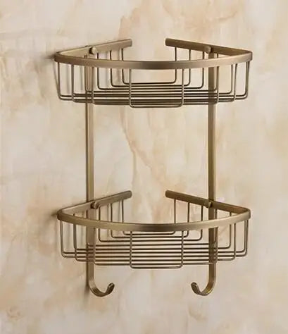 DecorBites™ Brass Bathroom Hardware Set: Shelf, Toilet Brush Holder, Paper & Towel Holder