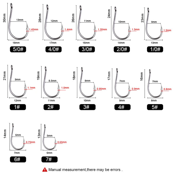 FTK CHINU Fishhook with ring barbed 1/0#-5/0#50PCS 1#-7#100PCS Rock Fishing Sea Fishing Hook black high carbon steel fishhook