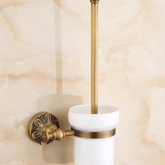 DecorBites™ Brass Bathroom Hardware Set: Shelf, Toilet Brush Holder, Paper & Towel Holder