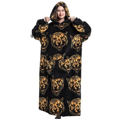 Sweatshirt Women Plus Size Clothes Blue Extra Long Winter Warm Tv Blankets Wearable Sherpa Oversized Hoodies Winter Clothes