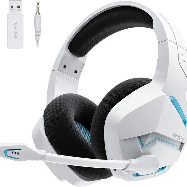 BINNUNE Dual Wireless Gaming Headset with mic for PC PS4 PS5, Bluetooth Gaming Headset  for Laptop Computer, Gaming Headphones