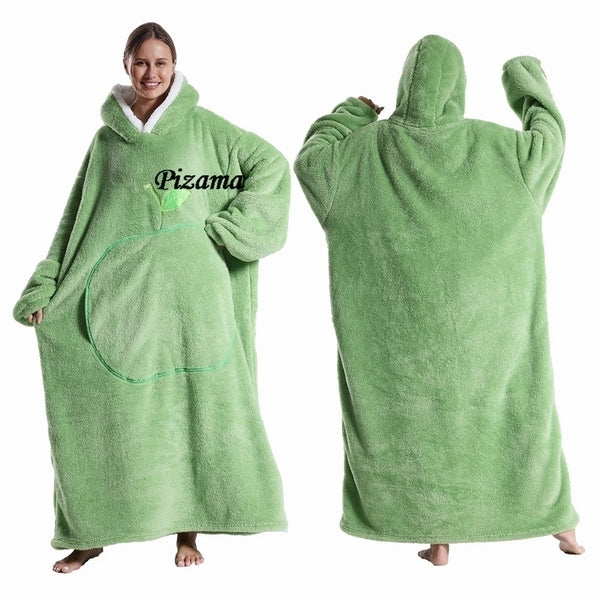 Sweatshirt Women Plus Size Clothes Blue Extra Long Winter Warm Tv Blankets Wearable Sherpa Oversized Hoodies Winter Clothes