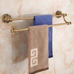 DecorBites™ Brass Bathroom Hardware Set: Shelf, Toilet Brush Holder, Paper & Towel Holder