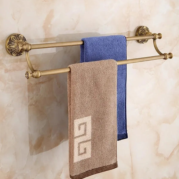 DecorBites™ Brass Bathroom Hardware Set: Shelf, Toilet Brush Holder, Paper & Towel Holder