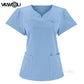 NEW Slim fitting elasticity scrubs sets Operating Room Medical Uniform scrubs uniform nurse women Solid color Surgery Suit