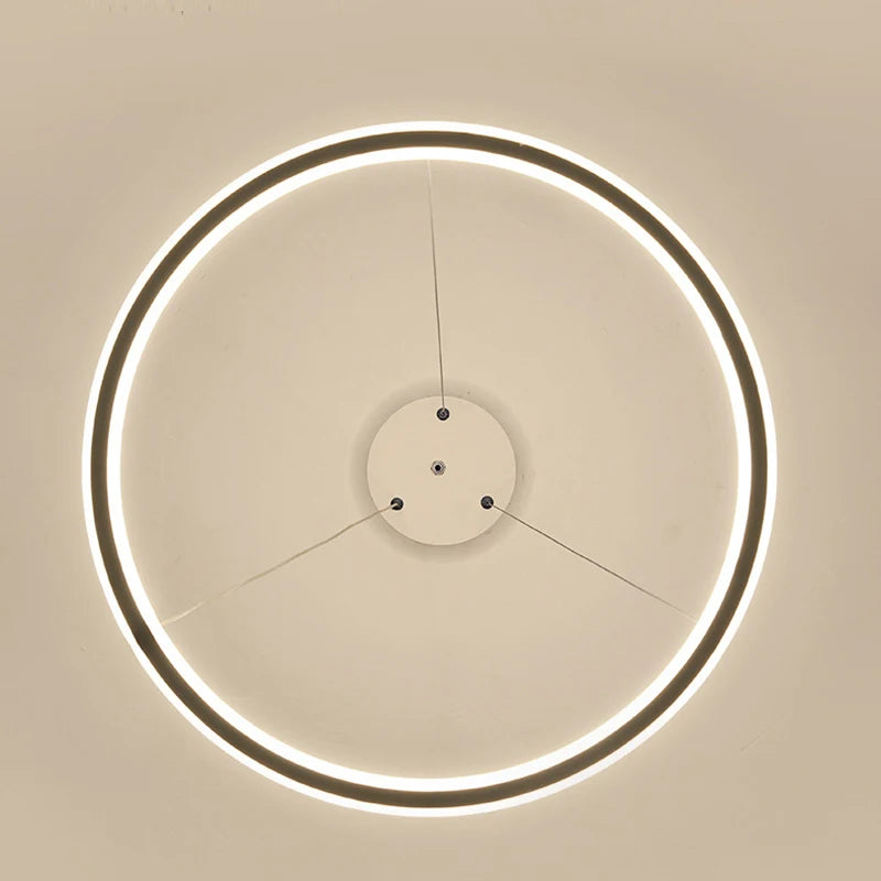 Nordic Simple Round Ring Led Chandeliers Lighting Living Dining Room Lustre Circle Pendant Lights Bedroom Hanging Lamps Fixtures