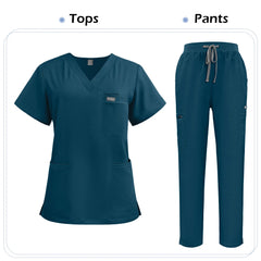 Niaahinn Scrubs Uniforms Sets Nursing High-quality Medical Uniform Wholesale Nurse Hospital Workwear Short Sleeved Top Pants Set
