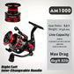 PROBEROS Fishing Reel 5.2:1 1000-6000 Max Drag 9KG Spinning Reels Metal Spool Reel drag fishing reel,Fishing Accessories