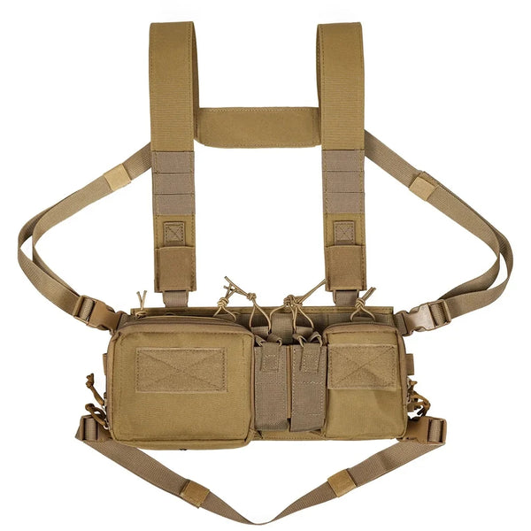 Tactical Vest CS Match Wargame Military Gear Pack Outdoor Camping Nylon Chest Rig Vest Fit Airsoft Hunting Apparel Accessories