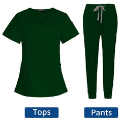 Short Sleeve Scrubs Surgical Nursing Uniforms Nurse Women V-neck Pocket Workwear Dentist Medical Uniforms Men Clinic Scrub Suit
