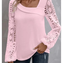 Fashion White Lace Blouse Women 2023 Casual New Arrivals Shirts And Blouses Elegant Female Loose Long Sleeve Tops