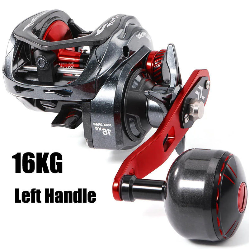 Sougayilang CDS 400 Baitcasting Reel 6.5:1 Gear Ratio 9+1 BB Carbon Fiber Body Max Drag 16KG Single Power Handle Fishing Reel