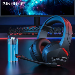 BINNUNE Dual Wireless Gaming Headset with mic for PC PS4 PS5, Bluetooth Gaming Headset  for Laptop Computer, Gaming Headphones