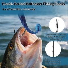 9KM Baitholder Fishing Hooks Sea Barbed Long Shank Beak Hook Live Bait Holder Fishing Worm Hooks Saltwater Accessories Tackle