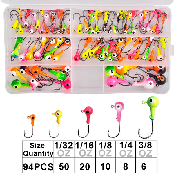 41/71/94PCS Round Jig Heads for Fishing Painted jigheads saltwater Fishing Jig head Hooks weighted worm hooks for bass fishing