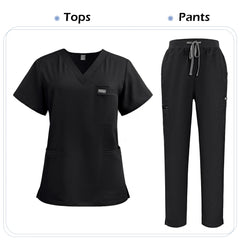 Niaahinn Scrubs Uniforms Sets Nursing High-quality Medical Uniform Wholesale Nurse Hospital Workwear Short Sleeved Top Pants Set