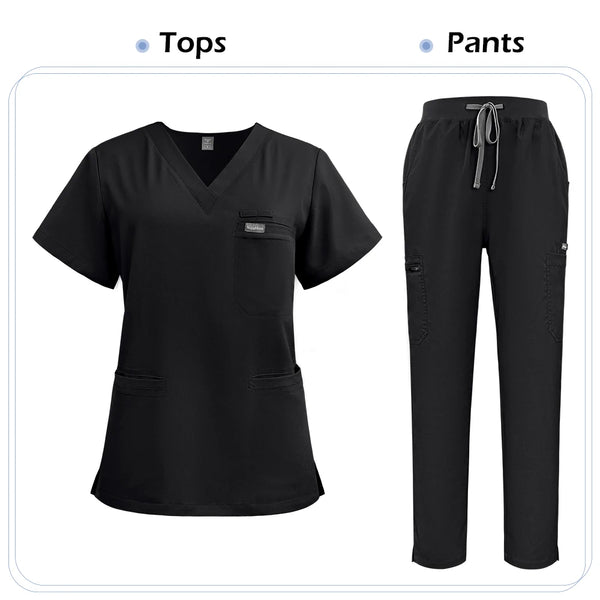 Niaahinn Scrubs Uniforms Sets Nursing High-quality Medical Uniform Wholesale Nurse Hospital Workwear Short Sleeved Top Pants Set
