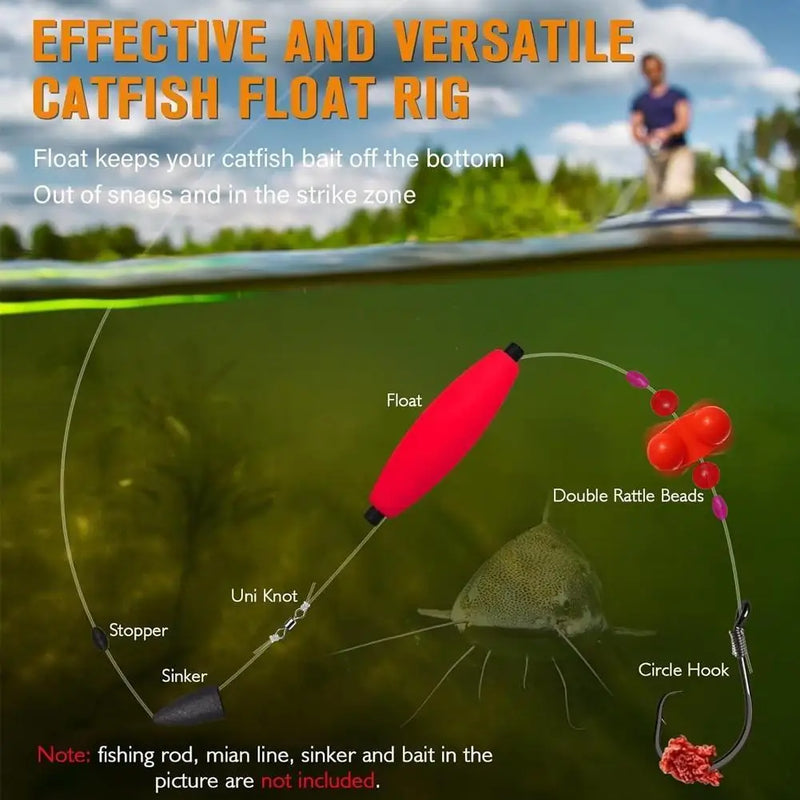 3pcs Catfish Rigs Catfish Float With Hook for Catfish Crappie Trout Fishing Tackle Accessories Equipment