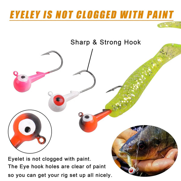 41/71/94PCS Round Jig Heads for Fishing Painted jigheads saltwater Fishing Jig head Hooks weighted worm hooks for bass fishing