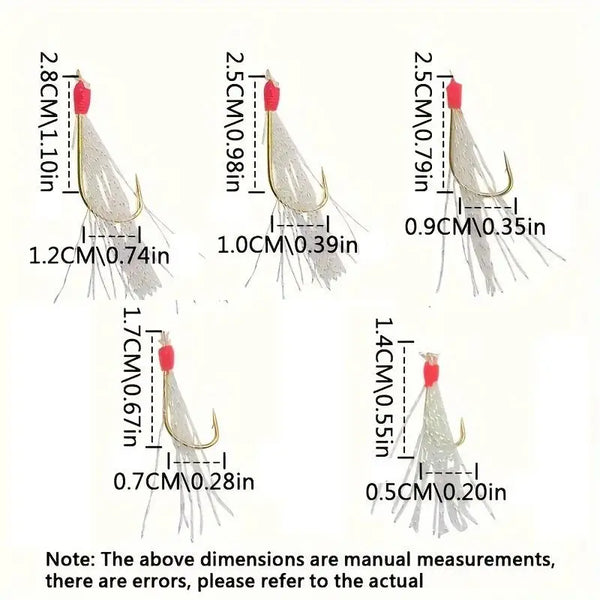 Fishing String Hook Bait Equipment - Durable High Carbon Hook and Vibrant Luminous Beads, Seductive Salty Fishing Set Herring, Snapper, Marluowei, Flat Head, Herring, and Thrilling Shark Adventure
