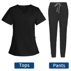 Short Sleeve Scrubs Surgical Nursing Uniforms Nurse Women V-neck Pocket Workwear Dentist Medical Uniforms Men Clinic Scrub Suit