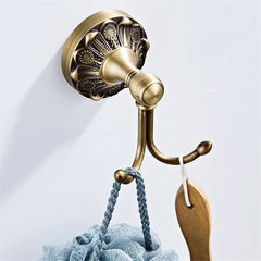DecorBites™ Brass Bathroom Hardware Set: Shelf, Toilet Brush Holder, Paper & Towel Holder