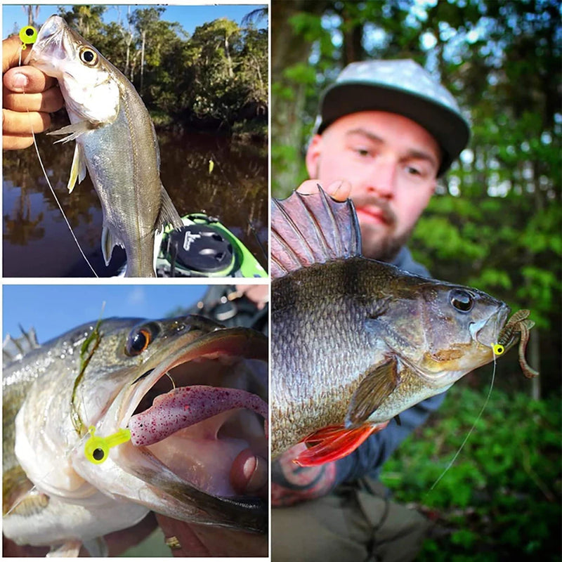 41/71/94PCS Round Jig Heads for Fishing Painted jigheads saltwater Fishing Jig head Hooks weighted worm hooks for bass fishing