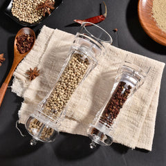 4/5/6 inches Grinder Transparent Pepper Grinder Manual Pepper Grinder Ceramic Core Multi purpose Seasoning Bottle Kitchen Tools