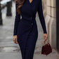 Women's Clothing Elegant Blazer Dresses Professional Office Wear Buttoned Spring Autumn Long Sleeve Button-Up Midi Dress