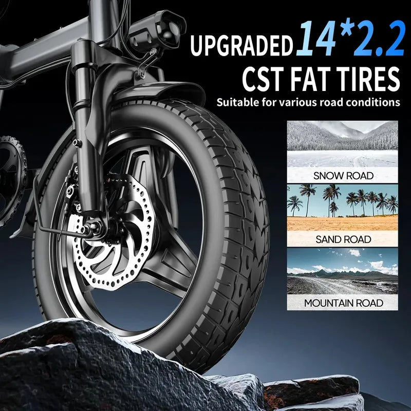 E-bike, multiple configuration options 400W motor 48V 30AH capacity, worry-free, safe and comfortable electric bicycle