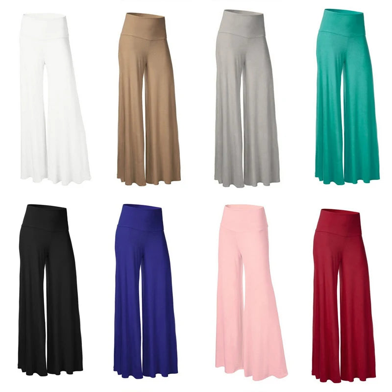 Women's Soft Wide Leg Pants Spring Summer Thin Stretch High Waist Palazzo Pants Korean Casual Pants Loose Oversize Floor Pants