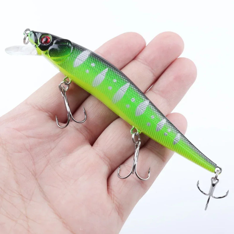 1 Pcs Fishing Lure 11.5cm/14g Minnow Crankbait Wobblers 3D Eyes Perch Artificial Bait Pike Carp Bait Swim Bait Fishing Pesca