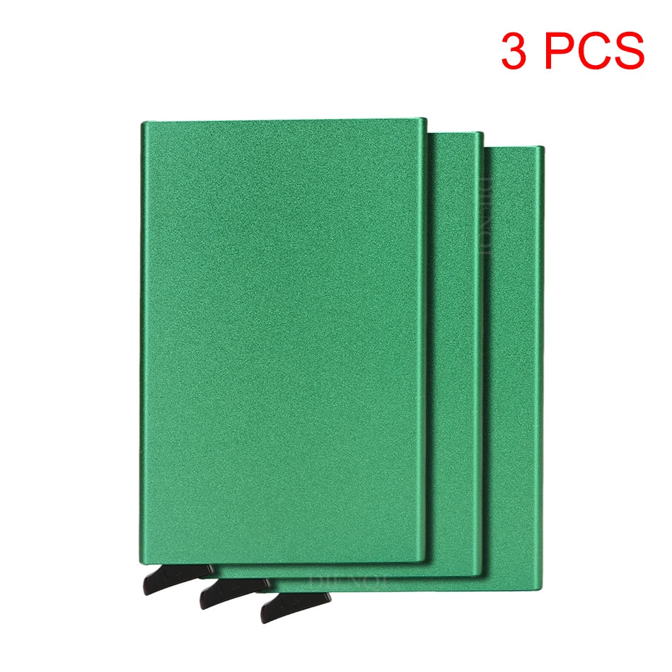 Rfid Smart Wallet Card Holder Metal Thin Slim Men Women Wallets Pop Up Minimalist Wallet Small Black Purse Vallet Walets for Men
