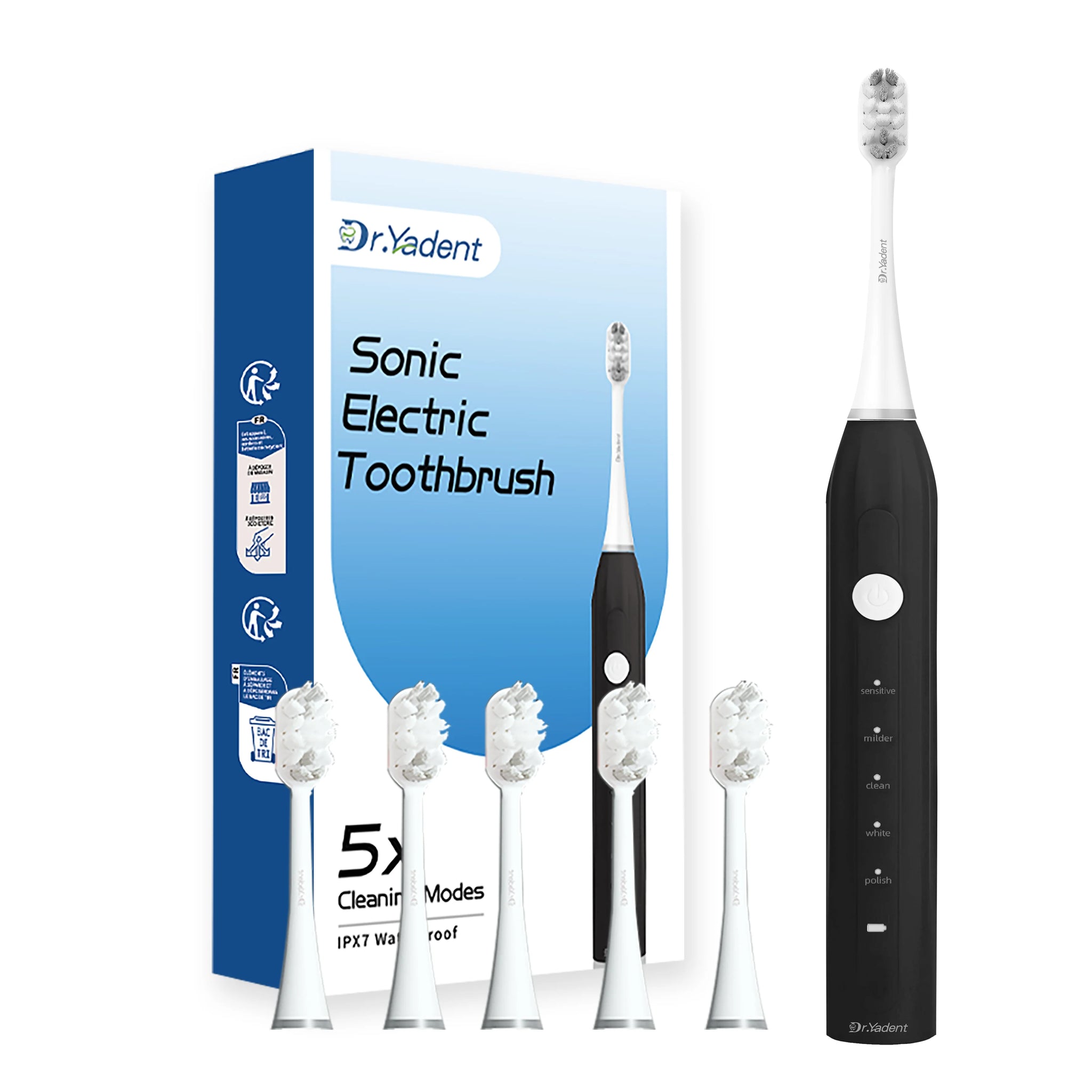 Dr.Yadent Electric Toothbrush Oral Toothbrush for Sensitive Gum 5 Modes IPX7 45Days Battery Life TypeC Charging Valentine's Gift