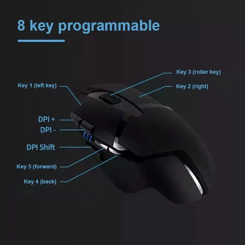 Logitech G402 Programmable Gaming Mouse, Anti-Slip and Sweat-Resistant, High Precision, Essential for PUBG and LOL Beginners