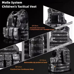 Tactical Vest Kid Combat Training Assault Plate Carrier Outdoor Hunting Airsoft CS Hunting Sport Protection Vests Hunting Vests