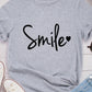 Women Tshirt Ladies Shirt Clothes Camisetas Mujer Smile Heart Print Women T Shirt Short Sleeve Summer Casual Streetwear Top Tees