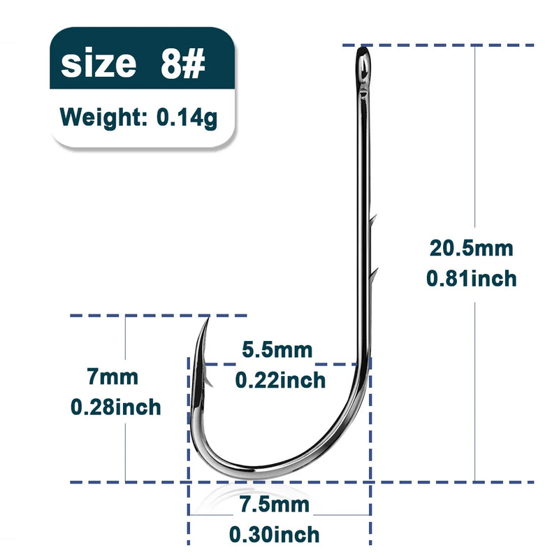 9KM Baitholder Fishing Hooks Sea Barbed Long Shank Beak Hook Live Bait Holder Fishing Worm Hooks Saltwater Accessories Tackle