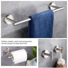 DecorBites™ Brushed Gold Bathroom Hardware Set: Towel Holder, Paper Holder, Robe Hook