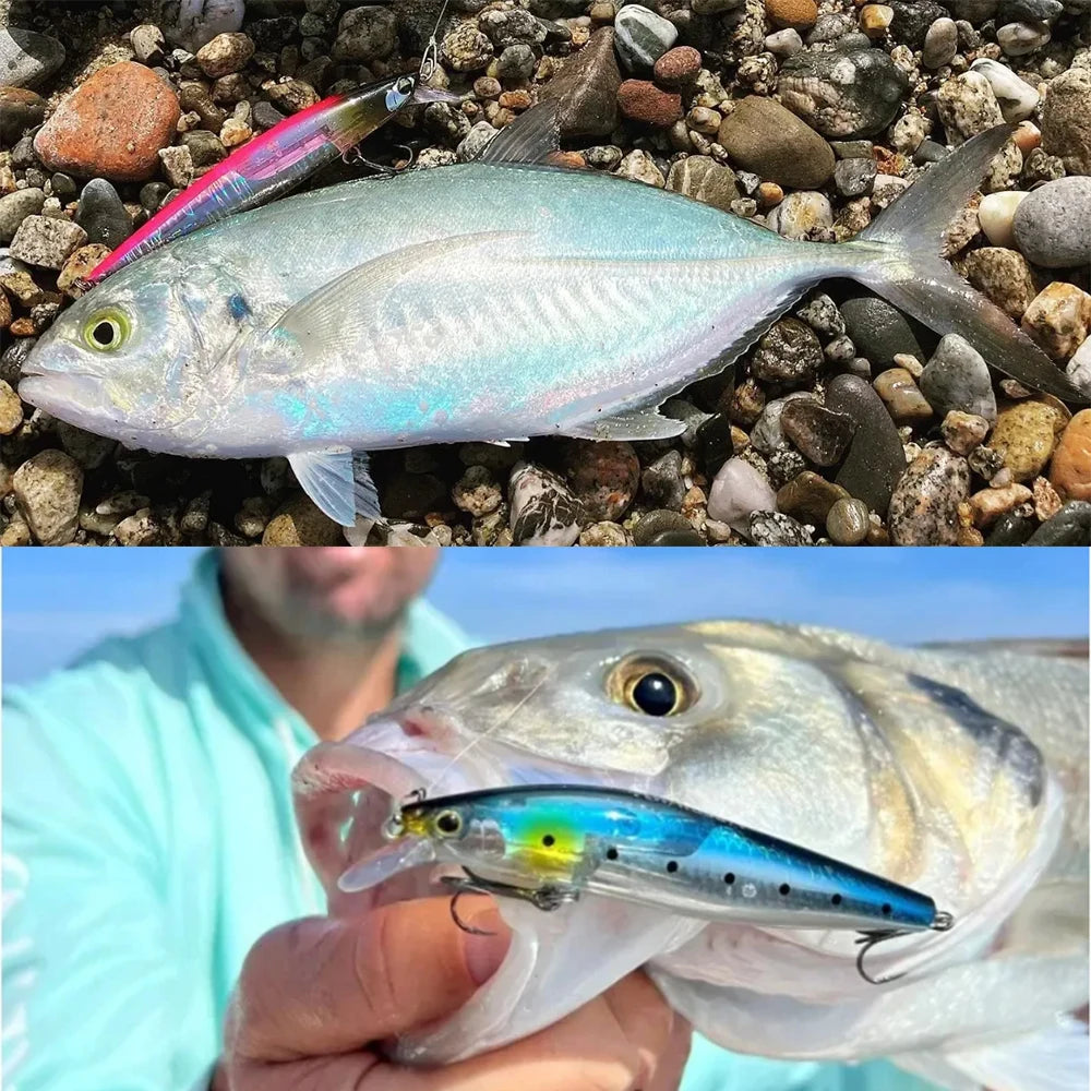 D1 Floating Minnow Fishing Lure 120mm20g/145mm27g Flash Flake Wobbler Baits Weight Slider System For Pike Bass Tackle