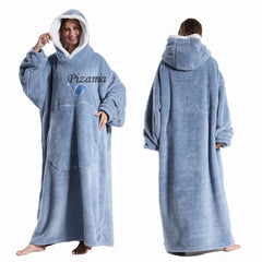 Sweatshirt Women Plus Size Clothes Blue Extra Long Winter Warm Tv Blankets Wearable Sherpa Oversized Hoodies Winter Clothes